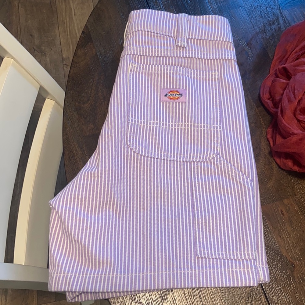 Dickies Purple Striped Women's Shorts